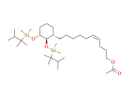 Molecular Structure of 114423-64-2 (trans,trans-3-(10'-acetoxy-6'-decenyl)-1,2-bis<(dimethylthexylsilyl)oxy>cyclohexane)