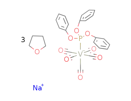 Molecular Structure of 79152-73-1 (Na<sup>(1+)</sup>*V(CO)5P(OC<sub>6</sub>H<sub>5</sub>)3<sup>(1-)</sup>*3C<sub>4</sub>H<sub>8</sub>O=NaV(CO)5P(OC<sub>6</sub>H<sub>5</sub>)3*3C<sub>4</sub>H<sub>8</sub>O)