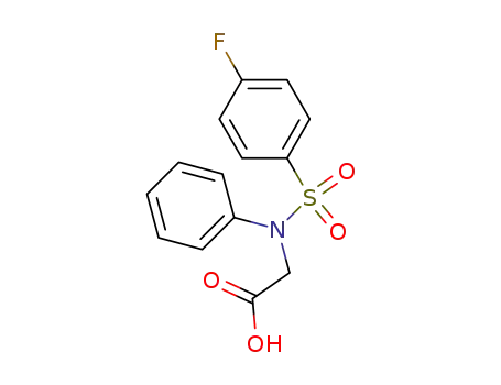 Molecular Structure of 117309-30-5 (2-([(4-FLUOROPHENYL)SULFONYL]ANILINO)ACETIC ACID)