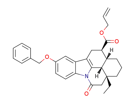 allyl (3aβ,12β,12aβ,12bβ)-1,2,3,3a,4,5,11,12,12a,12b-decahydro-9-(benzyloxy)-3aβ-ethyl-5-oxoisoquino<2,1,8-lma>carbazole-12-carboxylate