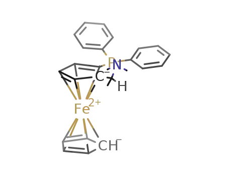 Molecular Structure of 55650-58-3 ((S)-N,N-DIMETHYL-1-[(R)-2-(DIPHENYLPHOSPHINO)FERROCENYL]ETHYLAMINE)