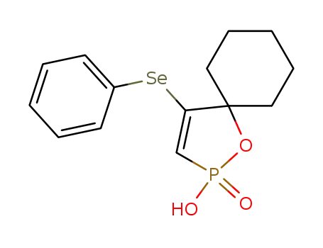 1-Oxa-2-phosphaspiro[4.5]dec-3-ene, 2-hydroxy-4-(phenylseleno)-,
2-oxide