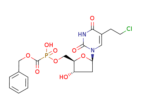 Uridine,5-(2-chloroethyl)-2'-deoxy-, 5'-[hydrogen [(phenylmethoxy)carbonyl]phosphonate](9CI)