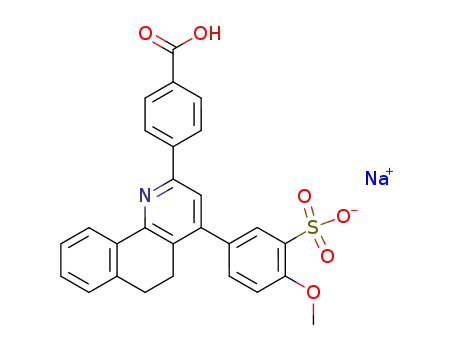 Benzoic acid,
4-[5,6-dihydro-4-(4-methoxy-3-sulfophenyl)benzo[h]quinolin-2-yl]-,
monosodium salt