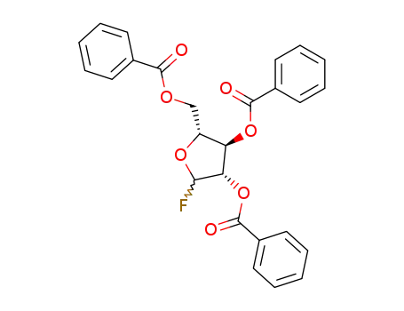 Molecular Structure of 6301-48-0 ((3,4-dibenzoyloxy-5-fluoro-oxolan-2-yl)methyl benzoate)
