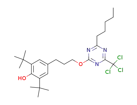 2-<3-(4-hydroxy-3,5-di-tert-butylphenyl)propoxy>-4-pentyl-6-trichloromethyl-sym-triazine