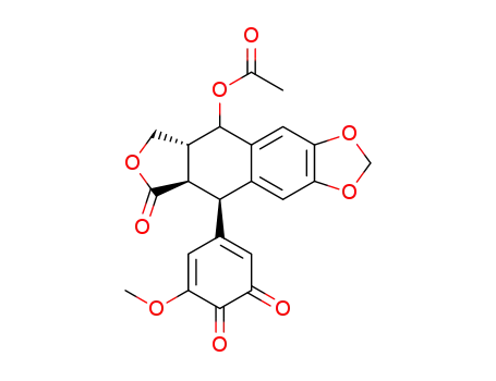 Acetic acid (5R,5aR,8aR,9R)-9-(5-methoxy-3,4-dioxo-cyclohexa-1,5-dienyl)-8-oxo-5,5a,6,8,8a,9-hexahydro-furo[3',4':6,7]naphtho[2,3-d][1,3]dioxol-5-yl ester