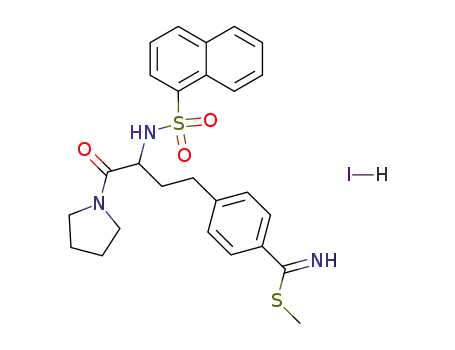 4-[3-(Naphthalene-1-sulfonylamino)-4-oxo-4-pyrrolidin-1-yl-butyl]-thiobenzimidic acid methyl ester; hydriodide
