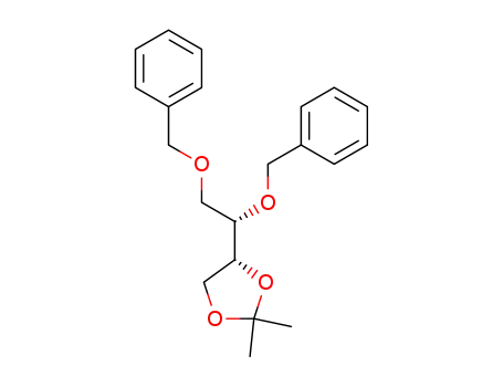 Molecular Structure of 114184-99-5 (<4R-(R*,S*)>-4-<1,2-Bis(phenylmethoxy)ethyl>-2,2-dimethyl-1,3-dioxolan)