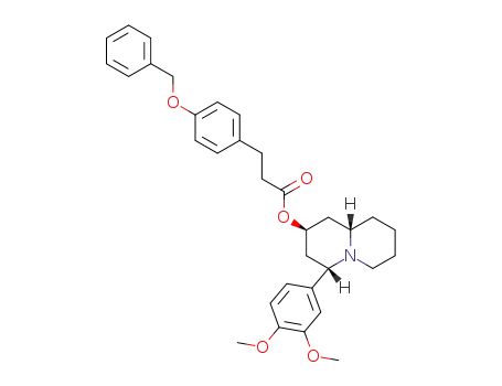 2-(p-benzyloxyphenylpropionoyloxy)(a)-4-(3',4'-dimethoxyphenyl)(e)-trans-quinolizidine
