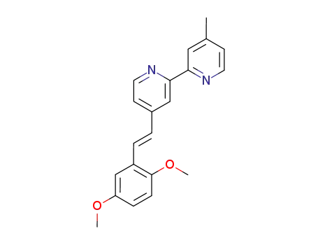 Molecular Structure of 150701-11-4 (2,2'-Bipyridine, 4-[(1E)-2-(2,5-dimethoxyphenyl)ethenyl]-4'-methyl-)