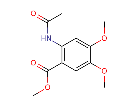 Molecular Structure of 63190-57-8 (Benzoic acid, 2-(acetylamino)-4,5-dimethoxy-, methyl ester)