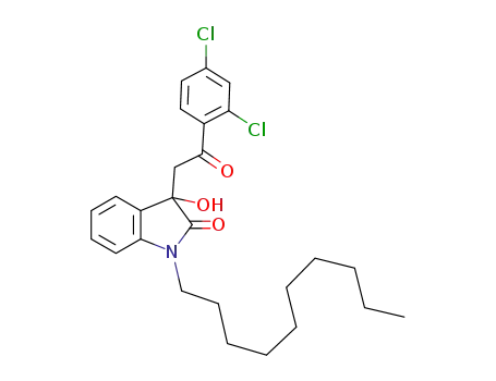 Molecular Structure of 1028181-37-4 (1-decyl-3-[2-(2,4-dichlorophenyl)-2-oxoethyl]-3-hydroxyindolin-2-one)