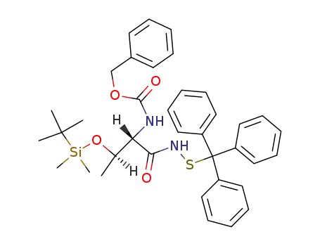 S-triphenylmethyl N-(carbobenzyloxy)-O-(tert-butyldimethylsilyl)-L-threoninethiohydroxamate