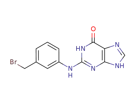 Molecular Structure of 142580-98-1 (6H-Purin-6-one, 2-[[3-(bromomethyl)phenyl]amino]-1,7-dihydro-)