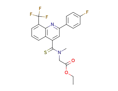 {[2-(4-Fluoro-phenyl)-8-trifluoromethyl-quinoline-4-carbothioyl]-methyl-amino}-acetic acid ethyl ester