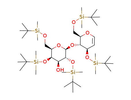 1,5-Anhydro-2-deoxy-3,6-bis-O-<(1,1-dimethylethyl)dimethylsilyl>-4-O-<2,4,6-tris-O-<(1,1-dimethylethyl)dimethylsilyl>-β-D-galactopyranosyl>-D-arabino-hex-1-enitol