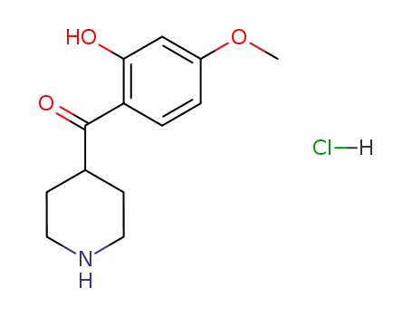 Molecular Structure of 84162-88-9 (2-(5-Methoxy)phenol 4-Piperidinyl Ketone Hydrochloride)