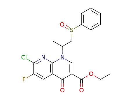 6-Fluoro-7-chloro-1-(2-(phenylsulfinyl)-1-methylethyl)-1,4-dihydro-4-oxo-1,8-naphthyridine-3-carboxylic acid ethyl ester