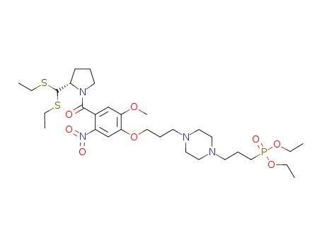 (2S)-N-{4-[3-(4-(3-(diethoxyphosphoryl)propyl)piperazin-1-yl)propyloxy]-5-methoxy-2-nitrobenzoyl}pyrrolidine-2-carboxaldehyde diethyl thioacetal