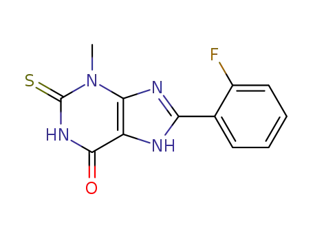 6H-Purin-6-one, 8-(2-fluorophenyl)-1,2,3,7-tetrahydro-3-methyl-2-thioxo-