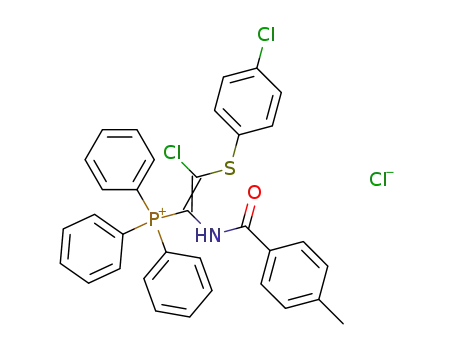{2-chloro-2-[(4-chlorophenyl)thio]-1-[(4-methylbenzoyl)amino]vinyl}(triphenyl)phosphonium chloride