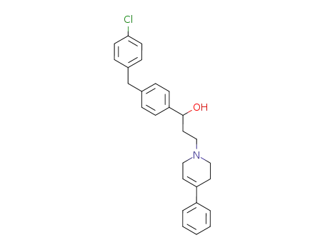 Molecular Structure of 143462-72-0 (1-[4-(4-chlorobenzyl)phenyl]-3-(4-phenyl-3,6-dihydropyridin-1(2H)-yl)propan-1-ol)