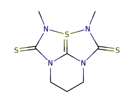 Molecular Structure of 72885-84-8 (2,3-dimethyl-6,7-dihydro-5H-2a-thia-(2a-S<sup>IV</sup>)-2,3,4a,7a-tetraazacyclopent<cd>indene-1,4(2H,3H)-dithione)