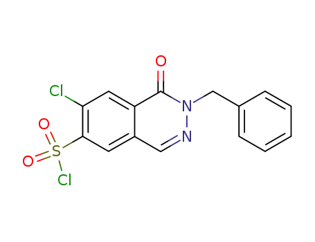 Molecular Structure of 100448-53-1 (2-Benzyl-7-chloro-1-oxo-1,2-dihydro-phthalazine-6-sulfonyl chloride)
