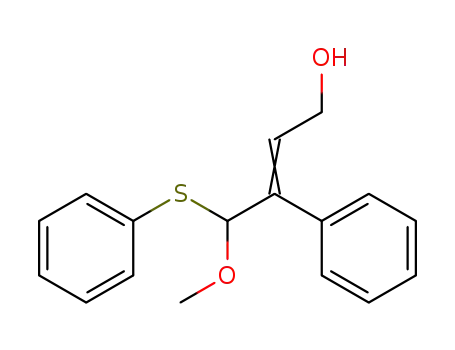 Molecular Structure of 89171-50-6 (2-Buten-1-ol, 4-methoxy-3-phenyl-4-(phenylthio)-, (E)-)