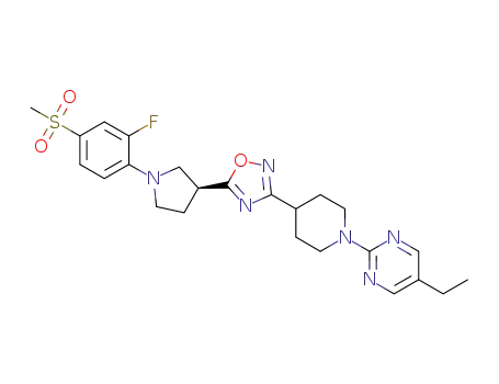(S)-3-(1-(5-ethylpyrimidin-2-yl)piperidin-4-yl)-5-(1-(2-fluoro-4-(methylsulfonyl)phenyl)pyrrolidin-3-yl)-1,2,4-oxadiazole