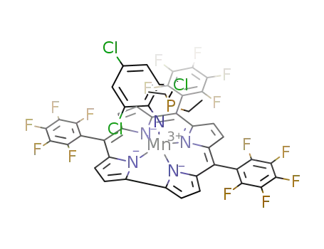 Molecular Structure of 488090-83-1 (manganese(III) 5,10,15-tris(pentafluorophenyl)corrple NPEt<sub>3</sub>(2,4,6-trichlorophenyl))