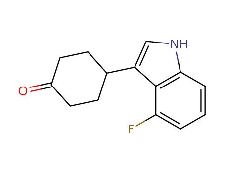 Molecular Structure of 282547-09-5 (4-(4-fluoro-1H-indol-3-yl)-cyclohexanone)