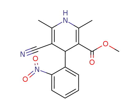 3-Pyridinecarboxylic acid,
5-cyano-1,4-dihydro-2,6-dimethyl-4-(2-nitrophenyl)-, methyl ester