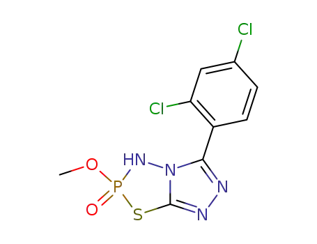 Molecular Structure of 135220-16-5 (6-(2,4-Dichloro-phenyl)-2-methoxy-[1,2,4]triazolo[4,3-d][1,3,4,2]thiadiazaphosphole 2-oxide)