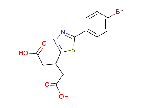 Molecular Structure of 139335-46-9 (Pentanedioic acid, 3-[5-(4-bromophenyl)-1,3,4-thiadiazol-2-yl]-)