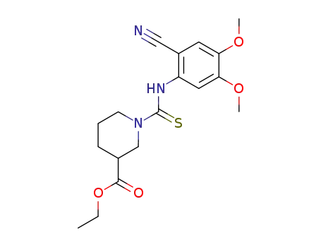 Molecular Structure of 86543-02-4 (1-(2-Cyano-4,5-dimethoxy-phenylthiocarbamoyl)-piperidine-3-carboxylic acid ethyl ester)