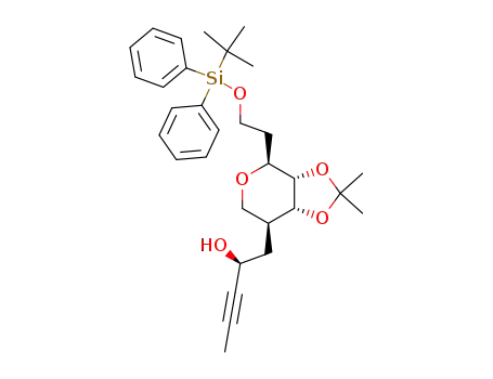 (S)-1-{(3aS,4S,7S,7aR)-4-[2-(tert-Butyl-diphenyl-silanyloxy)-ethyl]-2,2-dimethyl-tetrahydro-[1,3]dioxolo[4,5-c]pyran-7-yl}-pent-3-yn-2-ol