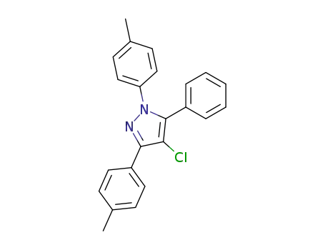 Molecular Structure of 88039-33-2 (1H-Pyrazole, 4-chloro-1,3-bis(4-methylphenyl)-5-phenyl-)