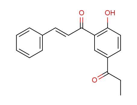Molecular Structure of 87544-99-8 (2-Propen-1-one, 1-[2-hydroxy-5-(1-oxopropyl)phenyl]-3-phenyl-)