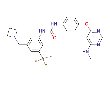 N-[4-(6-methylamino-pyrimidin-4-yloxy)-phenyl]-N'-(3-azetidin-1-ylmethyl-5-trifluoromethyl-phenyl)-urea