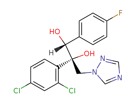 Molecular Structure of 107659-48-3 ((1S,2R)-2-(2,4-dichlorophenyl)-1-(4-fluorophenyl)-3-(1H-1,2,4-triazol-1-yl)propane-1,2-diol)