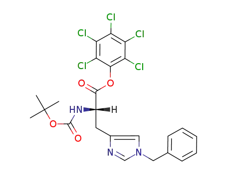 Molecular Structure of 61266-04-4 (L-Histidine, N-[(1,1-dimethylethoxy)carbonyl]-1-(phenylmethyl)-,
pentachlorophenyl ester)