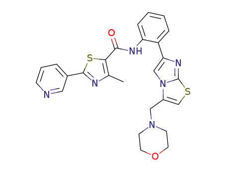 N-[2-[3-(モルホリノメチル)イミダゾ[2,1-b]チアゾール-6-イル]フェニル]-4-メチル-2-(3-ピリジル)チアゾール-5-カルボアミド