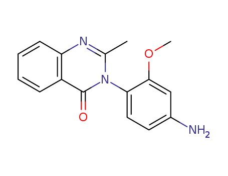 Molecular Structure of 74674-70-7 (2-methyl-3-(2'-methoxy-4'-aminophenyl)-4(3H)-quinazolinone)