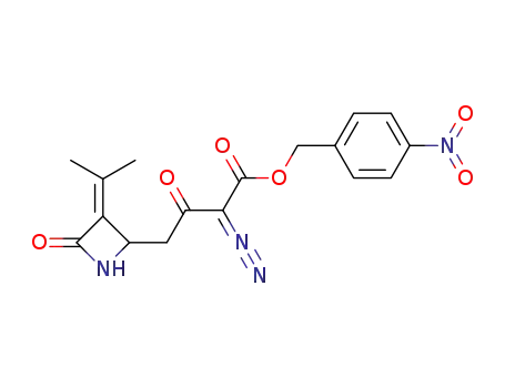 Molecular Structure of 98269-57-9 (3-(1-methylethylidene)-4-<3-(((p-nitrobenzyl)oxy)carbonyl)-3-diazo-2-oxopropyl>-2-azetidinone)
