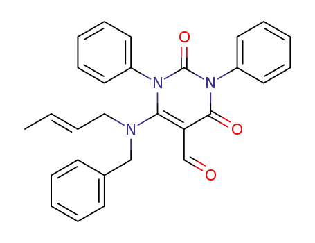 6-[Benzyl-((E)-but-2-enyl)-amino]-2,4-dioxo-1,3-diphenyl-1,2,3,4-tetrahydro-pyrimidine-5-carbaldehyde