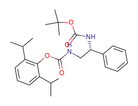Carbamic acid,
[2-[[[2,6-bis(1-methylethyl)phenoxy]carbonyl]amino]-1-phenylethyl]-,
1,1-dimethylethyl ester, (R)-