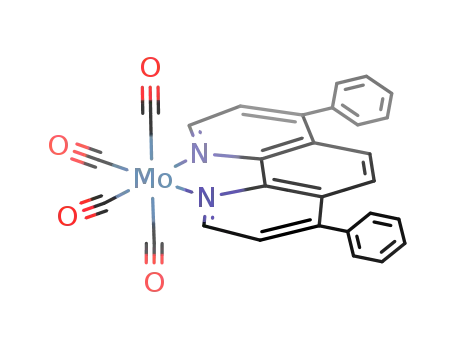 Molecular Structure of 16632-93-2 (tetracarbonyl(4,7-diphenyl-1,10-phenanthroline-N,N')molybdenum<sup>(0)</sup>)