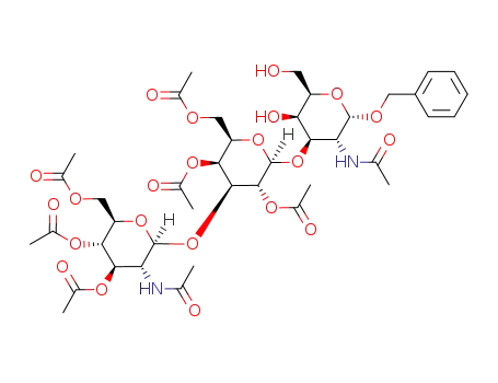 benzyl 2-acetamido-3-O-<3-O-(2-acetamido-3,4,6-tri-O-acetyl-2-deoxy-β-D-glucopyranosyl)-2,4,6-tri-O-acetyl-β-D-galactopyranosyl>-2-deoxy-α-D-galactopyranoside